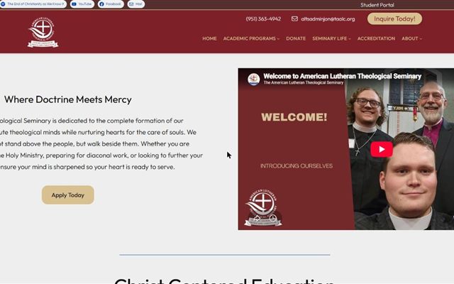 Screenshot of American Lutheran Theological Seminary