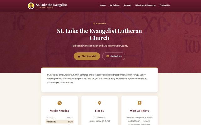 Screenshot of St. Luke's Ev. Lutheran Church
